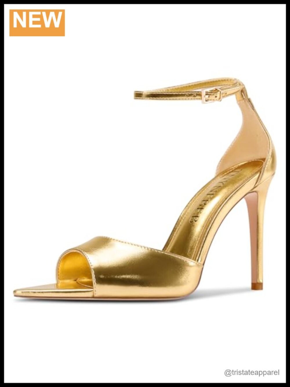 Womens Stiletto High Heel Open Toe Sandals Ankle Strap Buckle Faux Leather